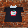 Handmade Preppy School Shirt with Customized Name on Apple.