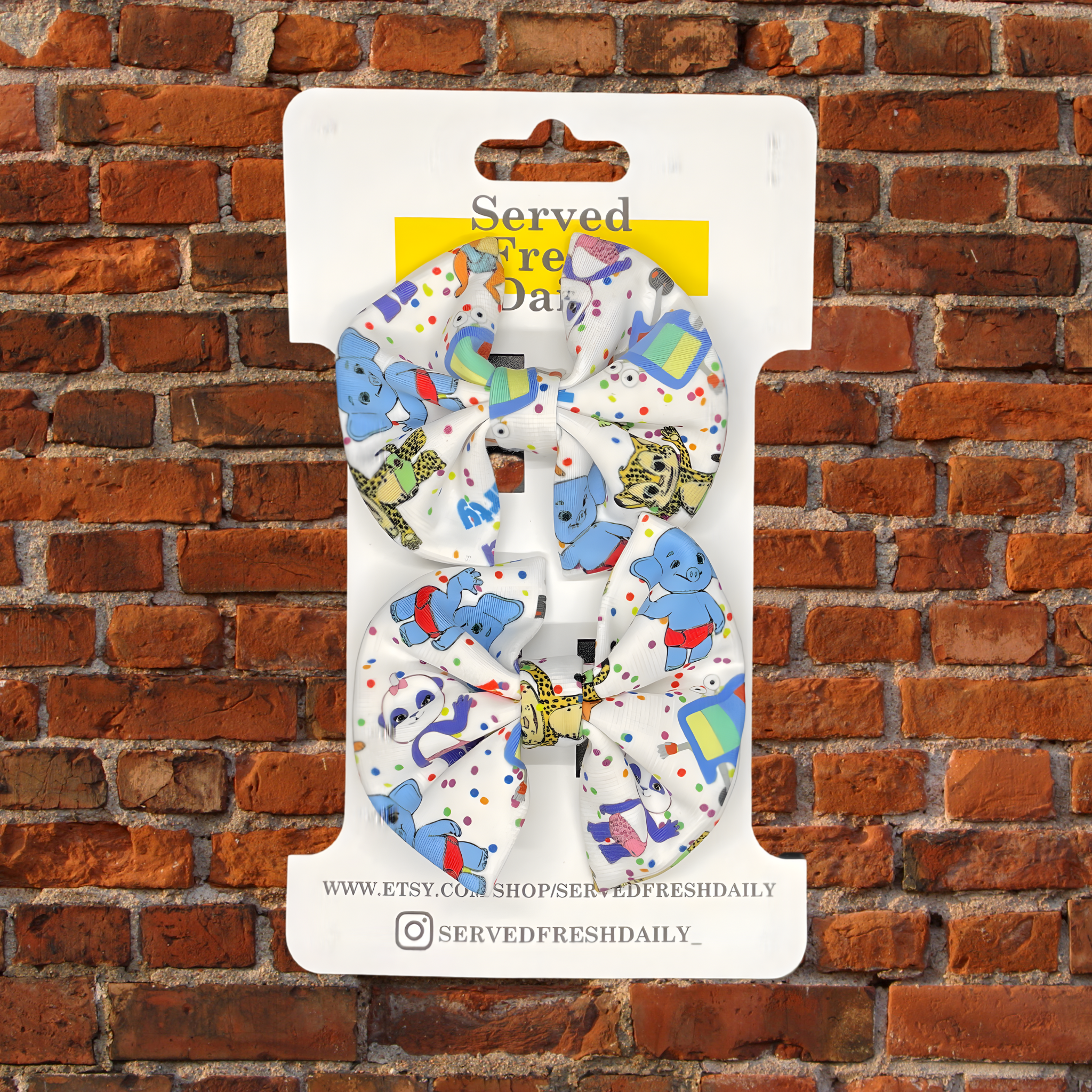 Word Party Fabric Hair Bows, Baby Toddler Birthday