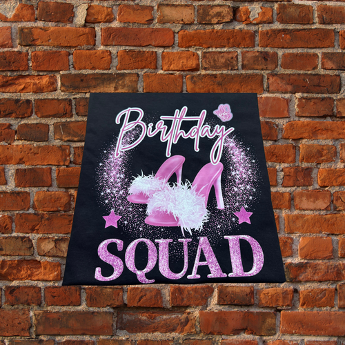 Birthday Squad Glitter Shirts